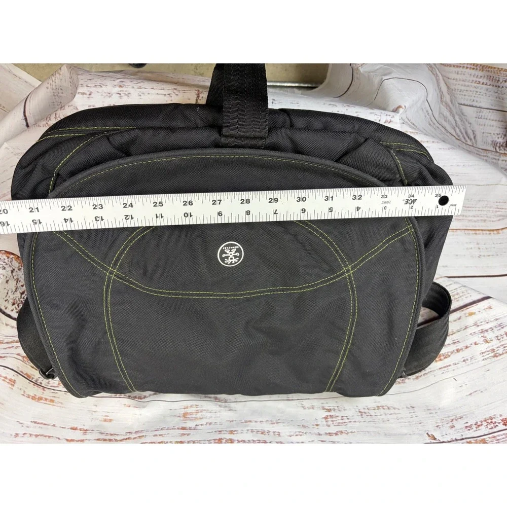 Crumpler Messenger Bag Black Canvas Lime Green Lining Shoulder Bag cheesy chick